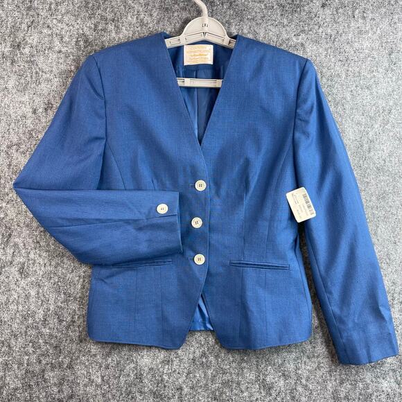 COUNTRY SOPHISTICATES by Pendleton Womens Blazer Size Size 8 Blue - Picture 1 of 8